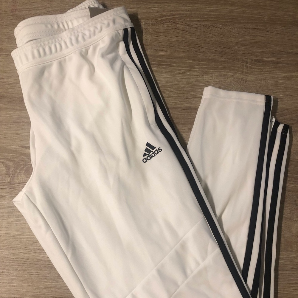 Adidas White Tapered Fit Football Pants L